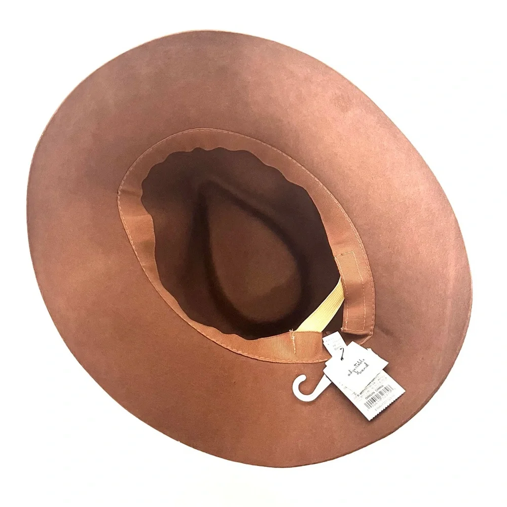 A New Day Wool Downbrim Fedora Hat Brown Quiet Luxury Rustic Chic  Brown NWT